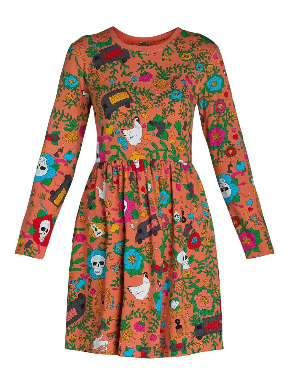 Roberto Lugo Women's Morris Study 5 Skulls Print Dress